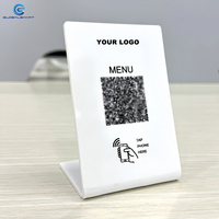 Acrílico PVC NFC de pie para menú de restaurante redes sociales facebook Instagram Whatsapp