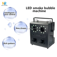 Mesin asap lampu LED, 2 kepala 2000W RGB 3-in-1 Tahap cahaya, kendali jarak jauh, mesin gelembung kabut LED untuk pesta pernikahan disko kekuatan listrik DMX512
