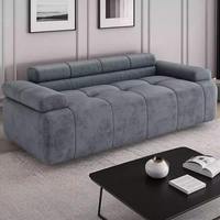 Canapé sectionnel minimaliste en tissu deux places, entièrement rembourré en mousse, compressé sous vide, style loft, sans cadre, pour salon de style hôtelier