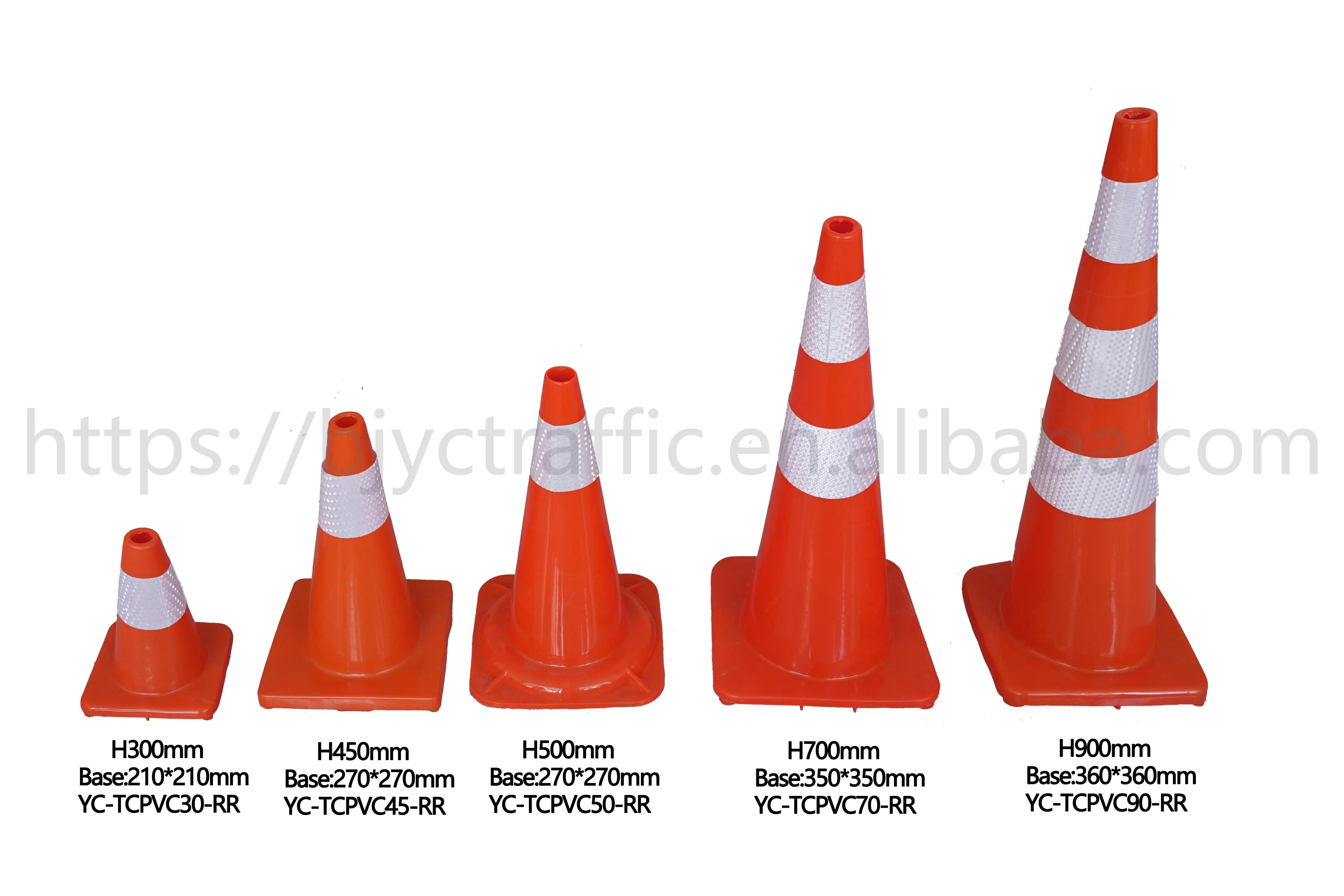 18" 28" 36" Red Green Blue Colored Plastic Rubber Pvc Traffic Safety Cone