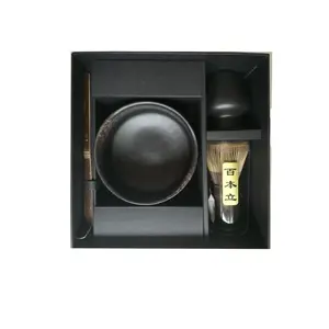 Super Charmante Matte Black Matcha Kit, Bamboe Matcha Garde Kom Set, japanse Theeceremonie Kom Chasen Matcha Essentiële Set