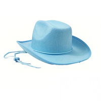 Sombrero de Vaquero de Fieltro para Fiesta de Cumpleaños Estilo Occidental con Cordón Ajustable para Niños y Niñas