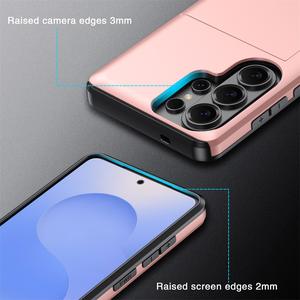 Étuis de téléphone portable Slim Armor TPU PC avec porte-cartes coulissant pour Samsung <span class=keywords><strong>Galaxy</strong></span> S25 S24 S23 <span class=keywords><strong>FE</strong></span> S22 Ultra S22 Plus S26 Note 20 - Product Image 3