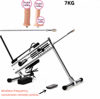 Control Remoto 2 en 1, Dildo Doble con Movimiento de Empuje Bidireccional, Masajeador Automático, Máquina Sexual Potente Unisex para Mujeres y Parejas