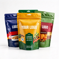 Sachet Doypack Personnalisé OEM/ODM avec Fermeture Éclair, Couleur et Taille au Choix, en PE Recyclable, Imprimé par Gravure, pour Emballage Alimentaire de Riz Croustillant, Haute Barrière