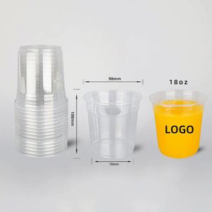 Vasos PET Transparentes Personalizados de Diferentes Estilos, Excelente Calidad, Ecológicos, Impresos a Medida, 98 mm, 12-24 oz, para Bebidas para Llevar, Café, Agua Mineral - Product Image 1