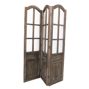 Luckywind Bản Lề Phân Vùng Cổ Điển Trang Trí Màn Hình Gập Bằng Gỗ Nguyên Khối - Product Image 1