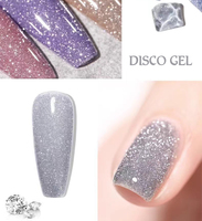 Gel Disco Transparent Brillant OEM pour Ongles, 19 Couleurs Super Brillantes, Longue Durée, Sans HEMA, Facile à Retirer, 15ml