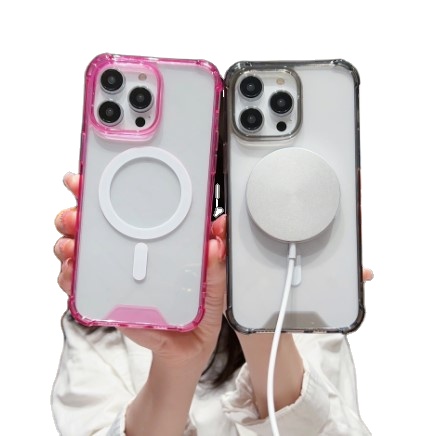 Цветной магнитный поликарбонатный акриловый чехол из ТПУ с четырьмя углами для защиты от падения для iPhone 14 Pro Max, Magsafe, чехол для iPhone 14 Pro, акриловый чехол