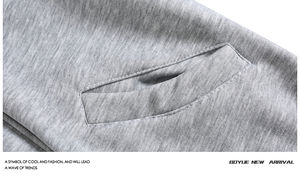 Logo imprimé pull à capuche zippé poids 500 Gsm ample décontracté hiver goutte épaule hommes à capuche - Product Image 5