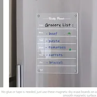 Calendrier magnétique effaçable à sec réutilisable avec logo personnalisé Planificateur de réfrigérateur en acrylique transparent Calendrier mensuel