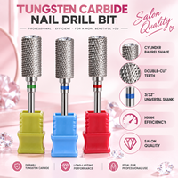 Yaqin Fraise à ongles en carbure de tungstène 3/32'' en forme de cœur, grande taille, pour polissage des cuticules et des gels, manucure et pédicure