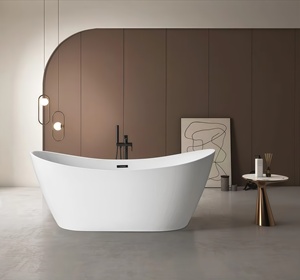 Baignoire autoportante moderne en acrylique de 170 cm, grande baignoire de trempage empilable pour salle de <span class=keywords><strong>bain</strong></span> - Product Image 5