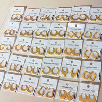 Pendientes de Acero Inoxidable de Moda al por Mayor, Joyería de Lujo Minimalista y Moderna Chapada en Oro de 18K para Mujer