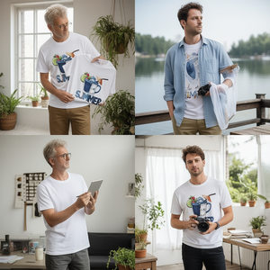 T-Shirt Unisex 100% Cotone 210GSM, Casual, Traspirante, Resistente, Estiva con Stampa, Maglietta da Uomo - Product Image 3