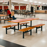 Ensemble table et chaises de salle à manger en acier moderne pour appartement, école, hôpital, utilisation durable, imperméable, design contemporain, capacité de 8 personnes