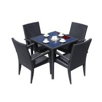 Ensemble de meubles d'extérieur en rotin PE - Table et chaises de jardin, patio, balcon, ensemble de 3 pièces pour jardin, cour, bord de piscine