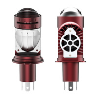 Accessoires automobiles : Phares LED H4 avec lentille de projecteur LED 100W 12V, ampoule de voiture Plug and Play, mini phare à lentille LED