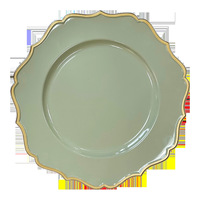 Assiette de présentation en plastique ronde de 13 pouces, plateau de service pour desserts et fêtes, design moderne et luxueux pour les restaurants