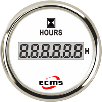 Tachometer Digital Elektrik Mekanik Multifungsi 52mm Baru, Penghitung Jam Kerja, Pengukur, Tahan Air IP67 9-32V untuk Kapal