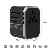Accessoires de bagages, adaptateur de prise de haute qualité avec prise universelle, adaptateur de voyage avec chargeur rapide 4USB 5600mA avec type-C