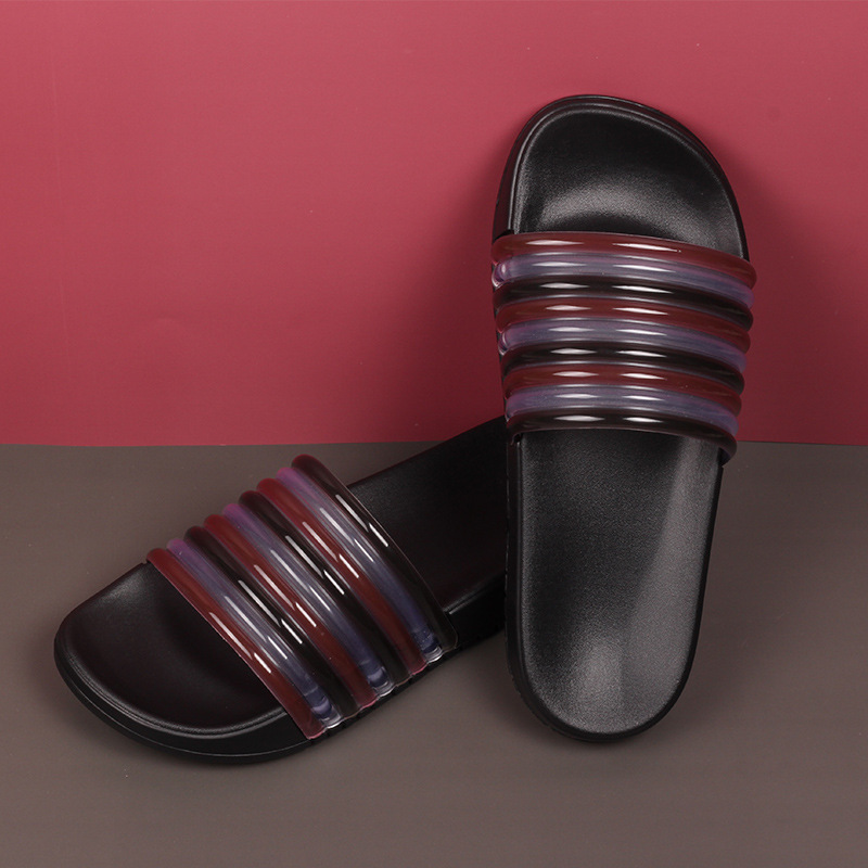 OEM Custom Black Slides Footwear PVC Slippers Men Women Non-slip Soft Home Slipper