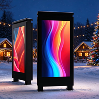 Kios LCD Dua Sisi 3000 Nits, Tahan Sinar Matahari, Tahan Air, Signage Digital Luar Ruangan, Suhu Warna Dapat Disesuaikan, CMS Berbasis Cloud, WiFi