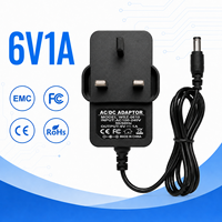 Maßgefertigter Überspannungsschutz 6V 1A UK-Stecker 5,5x2,5mm 6W AC DC Netzteil Wandladegerät für Bluetooth-Lautsprecher