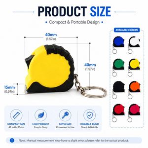 Custom logo Promotional Gift Portable Mini <b>Steel</b> Tape Measure 1M Keychain Measuring Tape Keychains - Product Image 3
