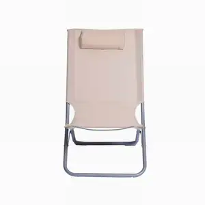 Alta qualità zaino lungo pieghevole spiaggia sedia zaino resistente tessuto colorato alla rinfusa Beige pieghevole sedia a spiaggia