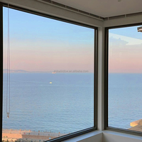 Ventana Fija Moderna Minimalista de Aleación de Aluminio, Gran Área de Vidrio, Resistente a Huracanes, Aislamiento Acústico, Resistente al Calor