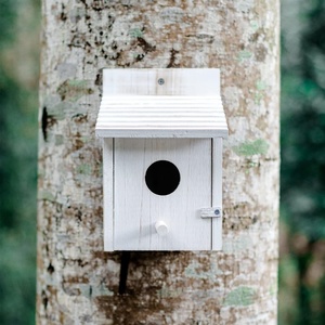 Petite cage à oiseaux suspendue en bois, adaptée aux <span class=keywords><strong>moineaux</strong></span>, aux pinsons et aux cardinaux, design détachable, nid pour animaux <span class=keywords><strong>de</strong></span> compagnie, utilisation en extérieur - Product Image 1