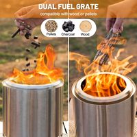 Brasero de table sans fumée, portable, mini poêle à bois d'extérieur en acier inoxydable noir/blanc, logo personnalisé, camping