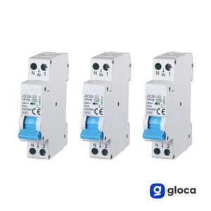 Disjoncteur miniature Gloca JX30-32 1P+N 25A 240V 6kA Montage sur rail DIN pour les foyers - Product Image 3