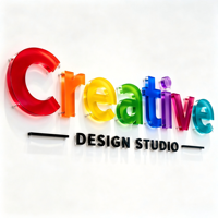 Enseigne murale lumineuse LED 3D personnalisée en acrylique arc-en-ciel pour bureau, studio créatif et réception d'entreprise