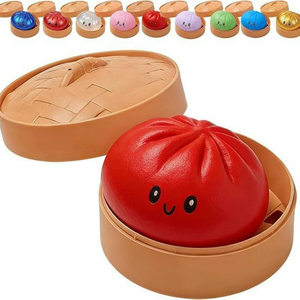 Jouets Squishies en forme de boulettes, pains vapeur et pains simples, jouets à pincer et de relaxation, pour soulager l'anxiété, jouets de fête, jouets à presser - Product Image 5