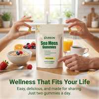 Gummies véganes Pureon OEM ODM sans gluten à base d'algues marines, d'algues vésiculaires et de racine de bardane pour adultes