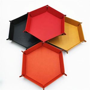 Bandeja y Caja de Almacenamiento de Dados Hexagonal de Cuero Moldeado Plegable Moderna para D&D, al por Mayor, en Stock del Fabricante, para Uso en Fiestas y el Hogar por Adultos - Product Image 1