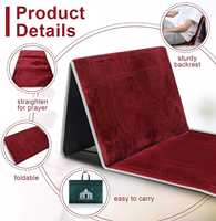 Tapis de prière pliable portable gaufré avec dossier pour la prière musulmane orientée vers la Qibla (Islam, Moyen-Orient)