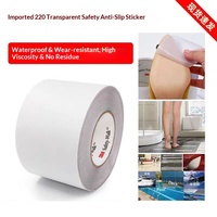 Autocollants transparents en acrylique imperméables antidérapants à une face, design personnalisé, protection de semelle de chaussure pour salle de bain, USA 220