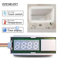 Interrupteur intelligent à capteur tactile à bouton unique 12V 5A 60W, affichage monochrome/tricolore de l'heure et de la température, variateur de lumière LED pour miroir