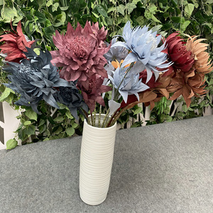 Mur floral artificiel réaliste en tissu brossé, 2 têtes, motif <span class=keywords><strong>lotus</strong></span> des neiges alpin, pour fond de salle de mariage et décoration de salon - Product Image 3