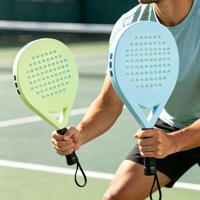 Raquette de padel en fibre de carbone pour débutants, noyau en mousse, logo personnalisé, couleur personnalisée, marque privée R Koda R3001, légère, forme goutte d'eau