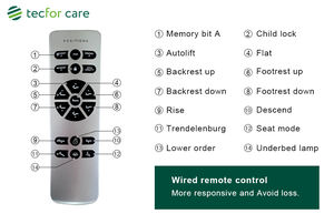 Tempat tidur rumah sakit Tecforcare, tempat tidur perawatan listrik rumah perawatan medis rumah, terapi magnet rehabilitasi fisik - Product Image 5