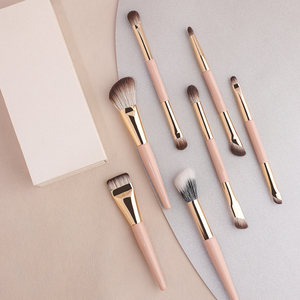 Juego de brochas de maquillaje multifuncionales plegables de doble cabezal, brocha para base, brocha para sombra de nariz, brocha para delineador de ojos, juego completo con estuche de transporte. - Product Image 5