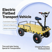 Carretilla Eléctrica de Plataforma de Cuatro Ruedas para Trabajo Pesado, Capacidad de Carga de 1000 kg, Carro de Mano Eléctrico para Almacén