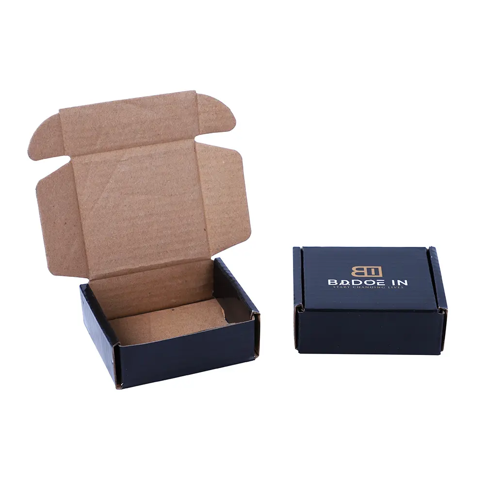 Black Corrugated Packaging Boxes Custom Logo Luxury Cardboard Gift Jewelry Paper Box