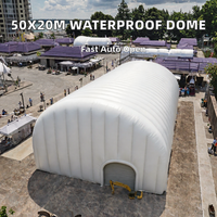 DY DYI-088 Tente dôme gonflable double couche en PVDF imperméable 50*20M, résistante au feu, écologique, structure membranaire pour garage, quatre postes