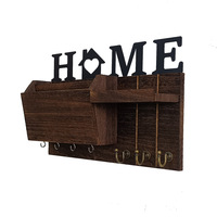 Étagère murale multifonctionnelle en bois massif non pliable - Boîte à un seul niveau pour le salon, pour courrier, clés et petits objets