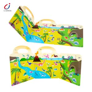 Mode enfants 3D bricolage dinosaures véhicules animal en bois éducatif magnétique puzzle montessori <span class=keywords><strong>livre</strong></span> occupé pour les enfants - Product Image 5